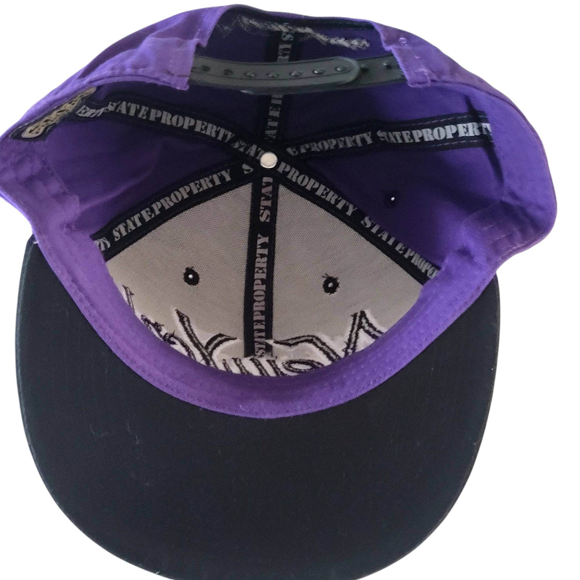 Vintage Snapback Hat - State Property New York in Purple and Black - Adjustable Fit - USASTARFASHION