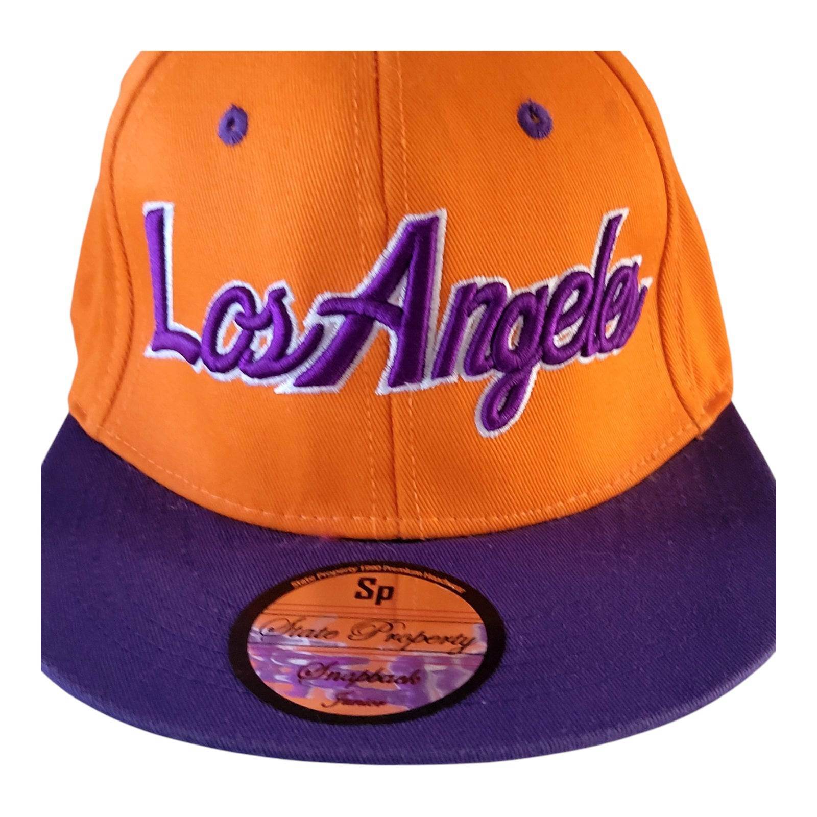 Vintage Snapback Hat - State Property Los Angeles Orange and Purple Junior Style - USASTARFASHION