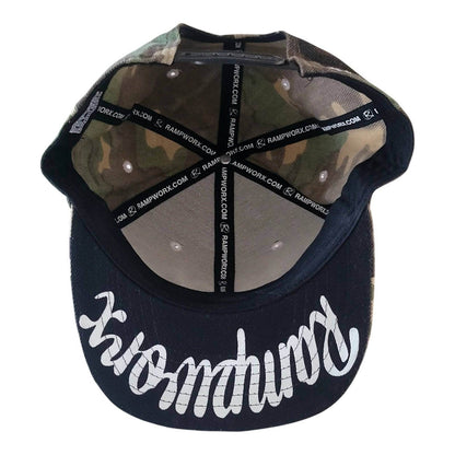 Vintage Camo Snapback Hat - Rampworx Skatepark Embroidered Design, Adjustable Fit - USASTARFASHION
