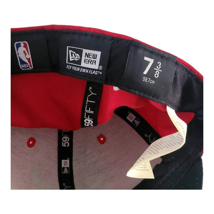 Chicago Bulls Cap New Era 59FIFTY Fitted Size 7 3/8 with Textured Black Visor - USASTARFASHION