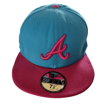 New Era 59FIFTY Atlanta Braves Fitted Hat - Aqua & Pin 7 1/4 (57.7 cm) - USASTARFASHION