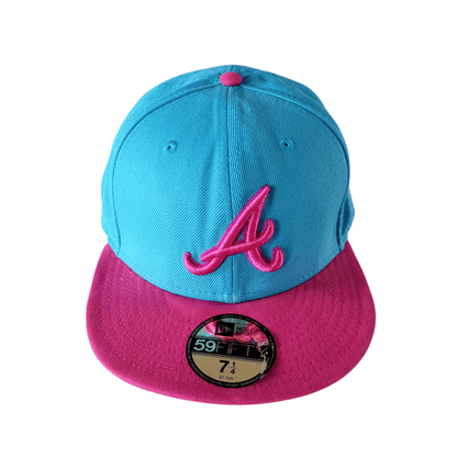 New Era 59FIFTY Atlanta Braves Fitted Hat - Aqua & Pin 7 1/4 (57.7 cm) - USASTARFASHION