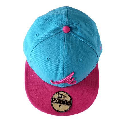 New Era 59FIFTY Atlanta Braves Fitted Hat - Aqua & Pin 7 1/4 (57.7 cm) - USASTARFASHION