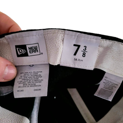 New Era 59FIFTY Black Wool Fitted Hat 7 3/8 - USASTARFASHION