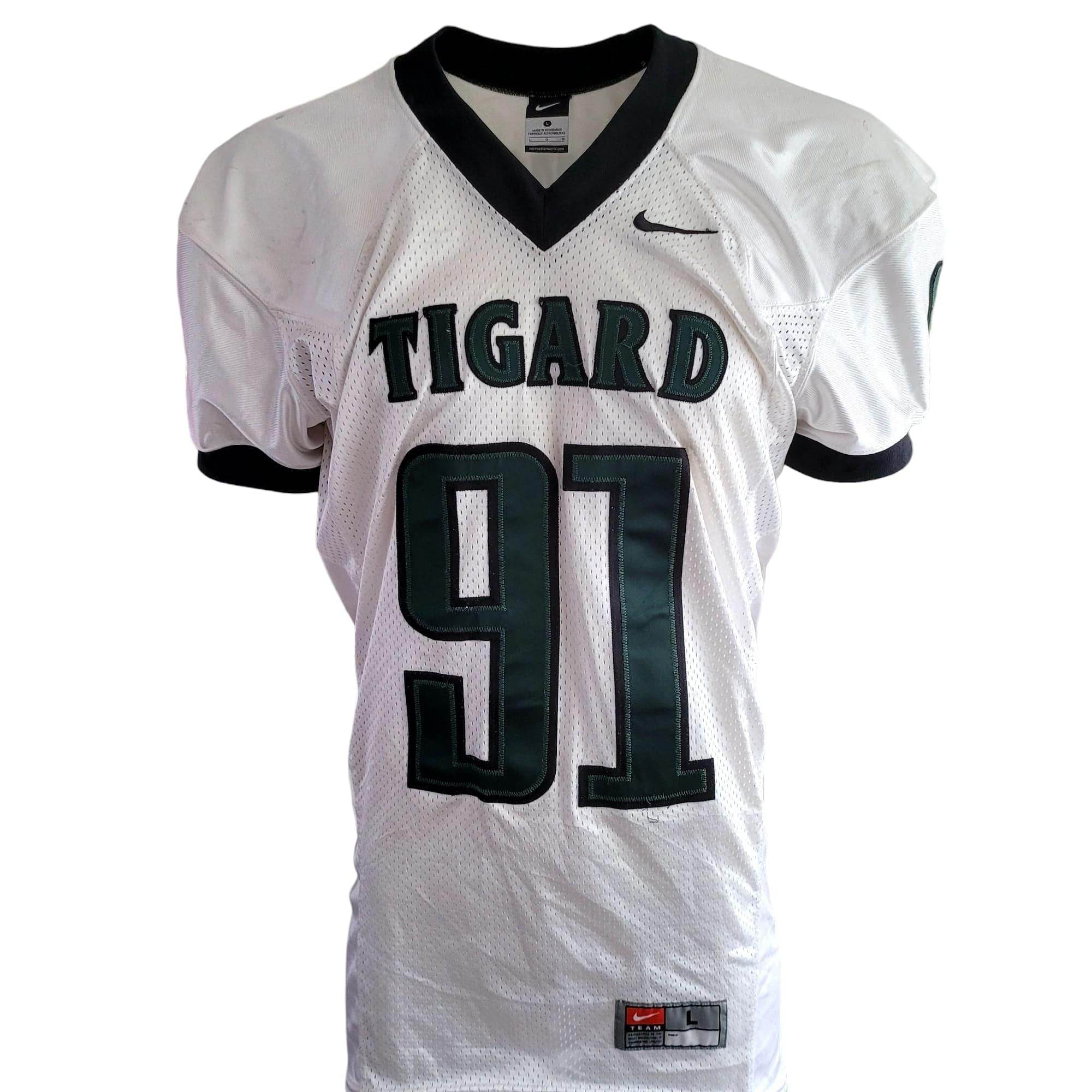 Nike Tigard High School 91 Simmons Football Jersey - Size L - USASTARFASHION