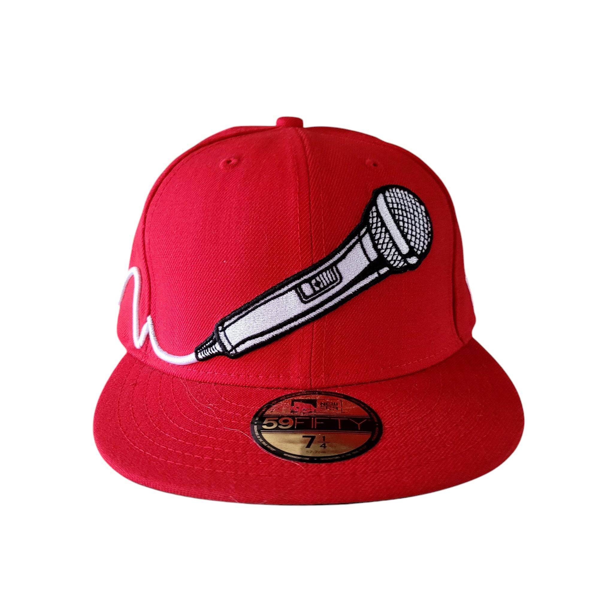 New Era 59FIFTY Red Mic Fitted Hat - Size 7 1/4 Wool - USASTARFASHION