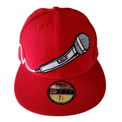 New Era 59FIFTY Red Mic Fitted Hat - Size 7 1/4 Wool - USASTARFASHION