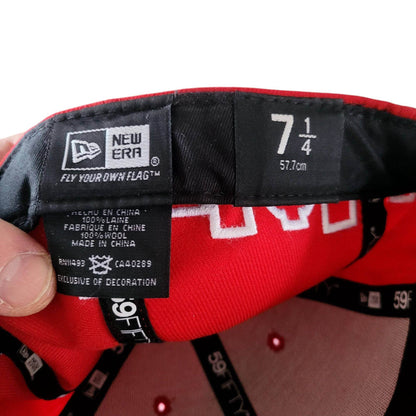 New Era 59FIFTY Red Mic Fitted Hat - Size 7 1/4 Wool - USASTARFASHION