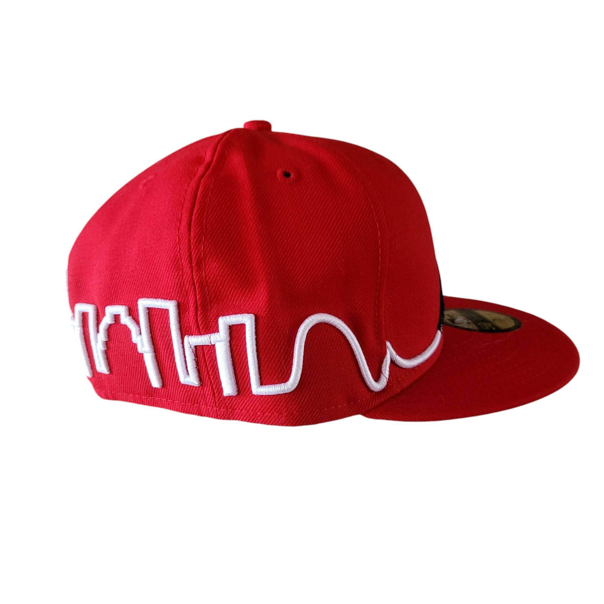 New Era 59FIFTY Red Mic Fitted Hat - Size 7 1/4 Wool - USASTARFASHION
