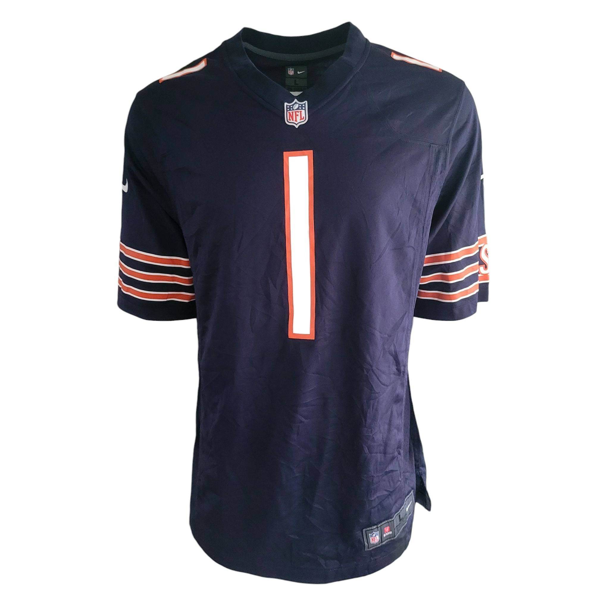 Nike NFL Chicago Bears Justin Fields 1 Jersey - Size L - USASTARFASHION