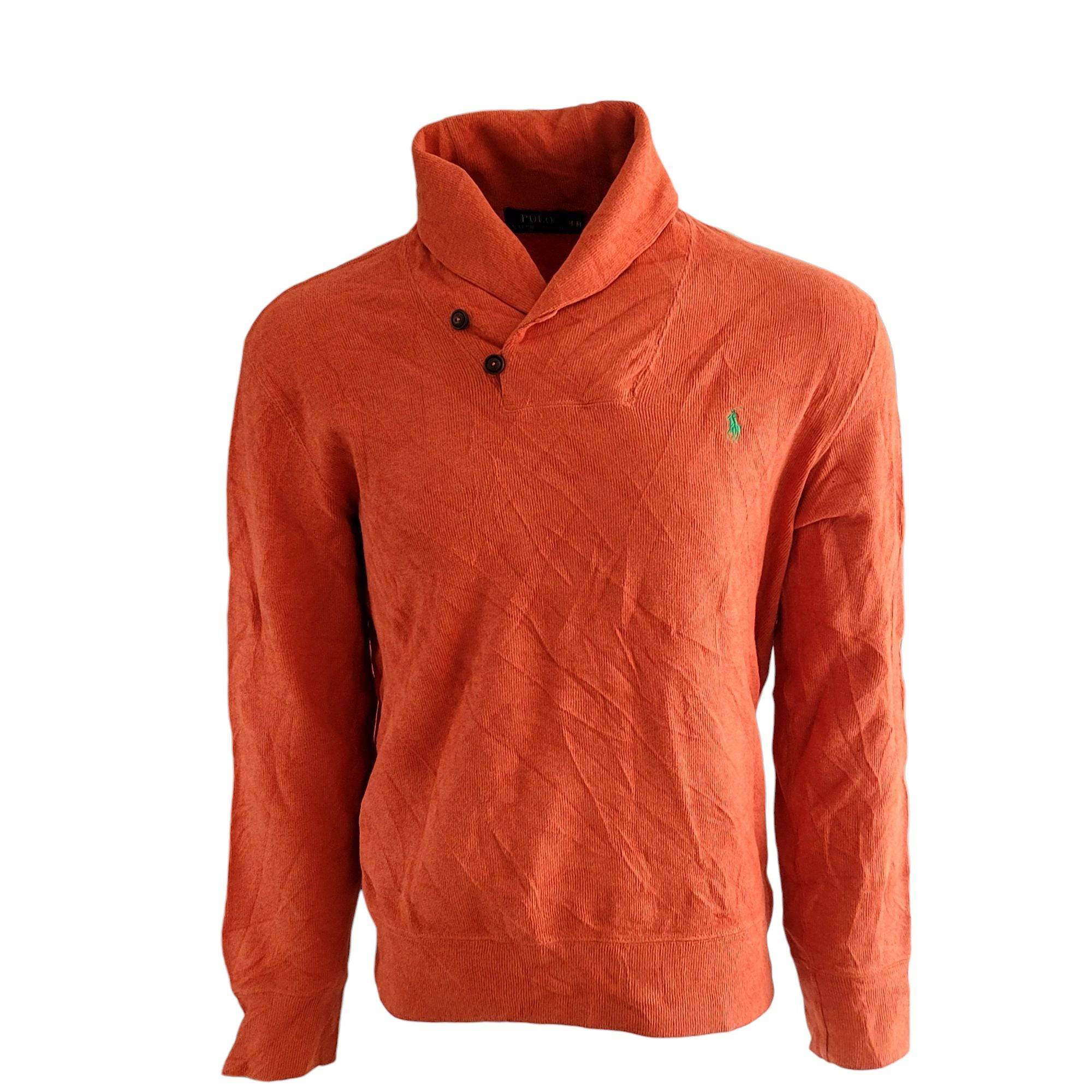 Vintage Polo Ralph Lauren Shawl Sweatshirt – Orange, M - USASTARFASHION