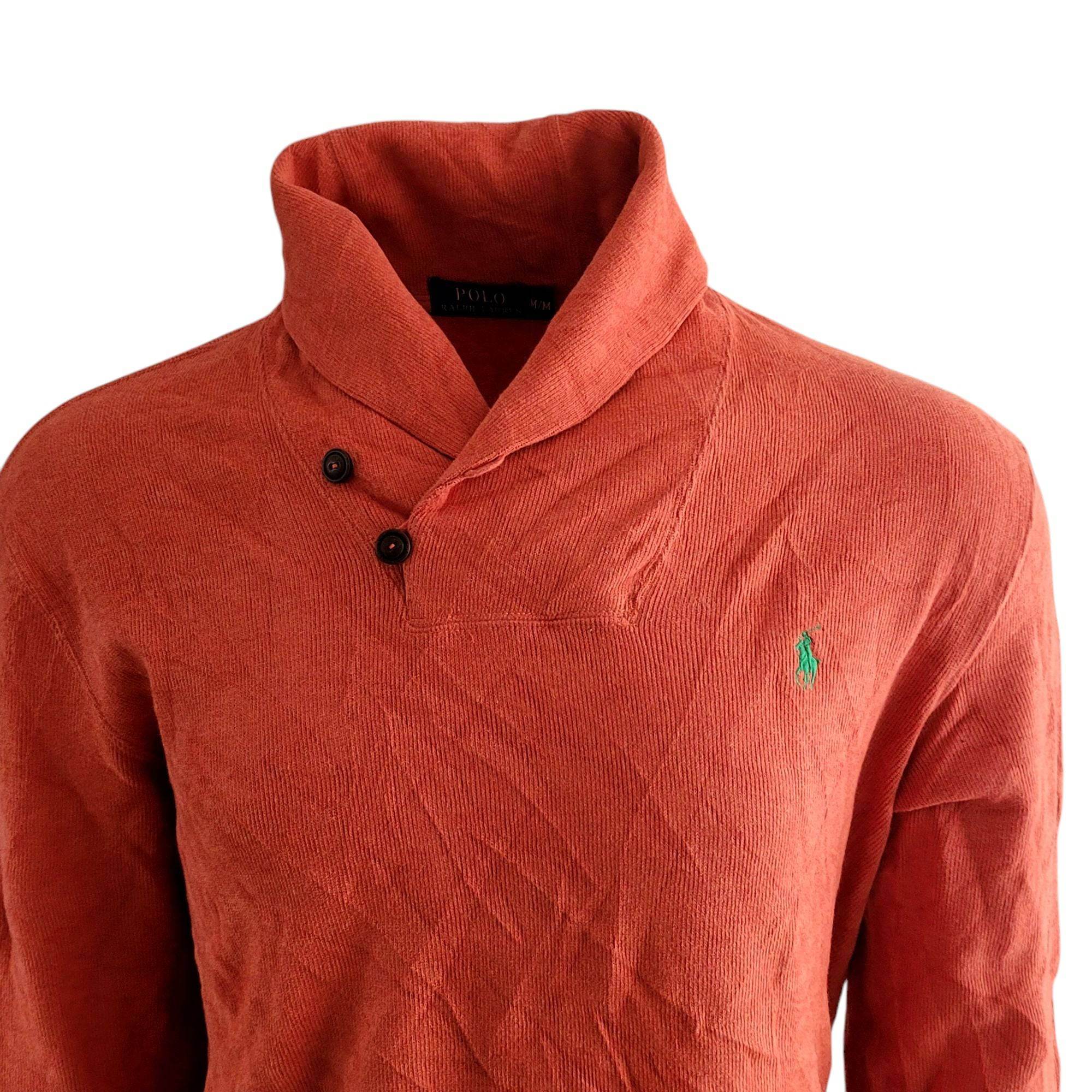 Vintage Polo Ralph Lauren Shawl Sweatshirt – Orange, M - USASTARFASHION