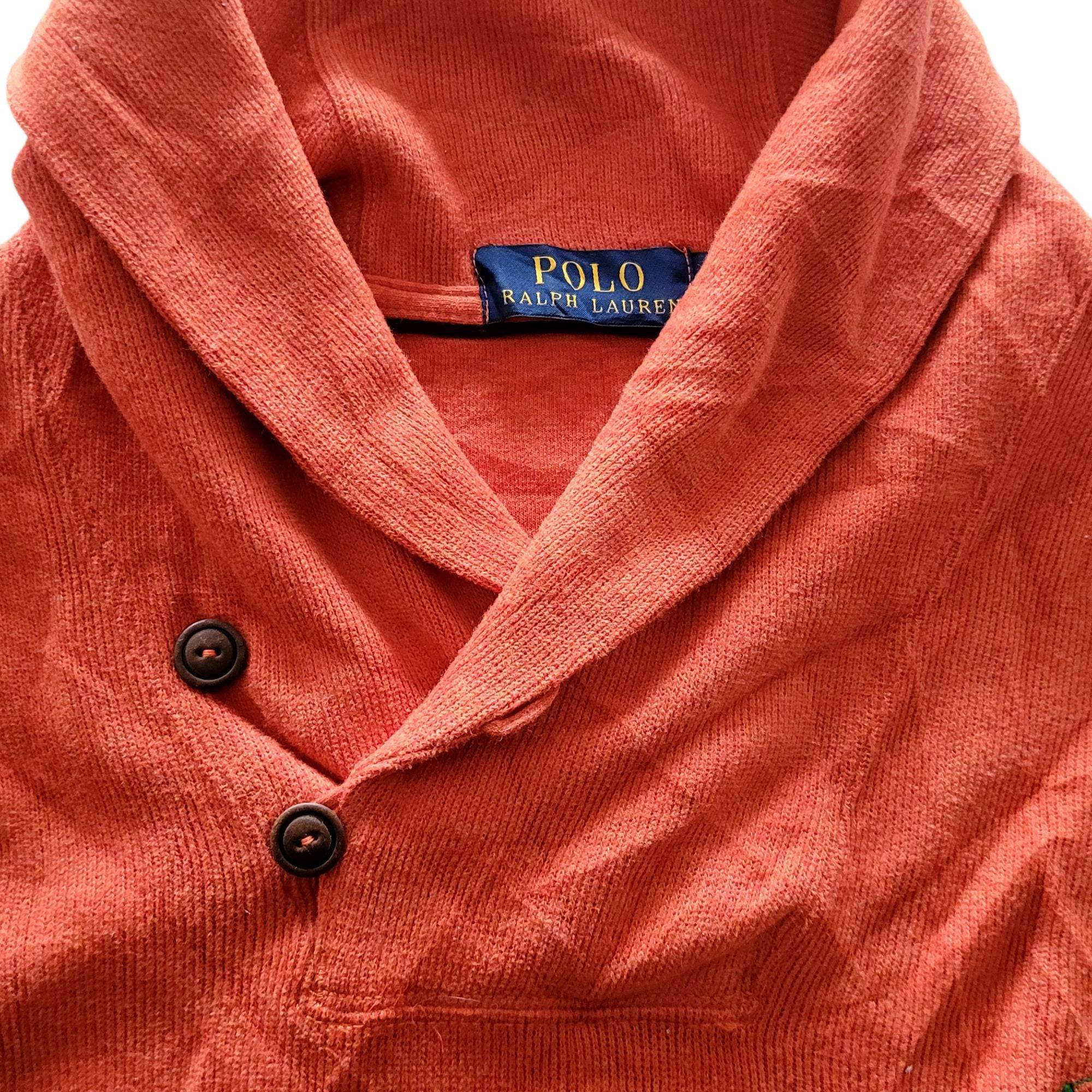 Vintage Polo Ralph Lauren Shawl Sweatshirt – Orange, M - USASTARFASHION