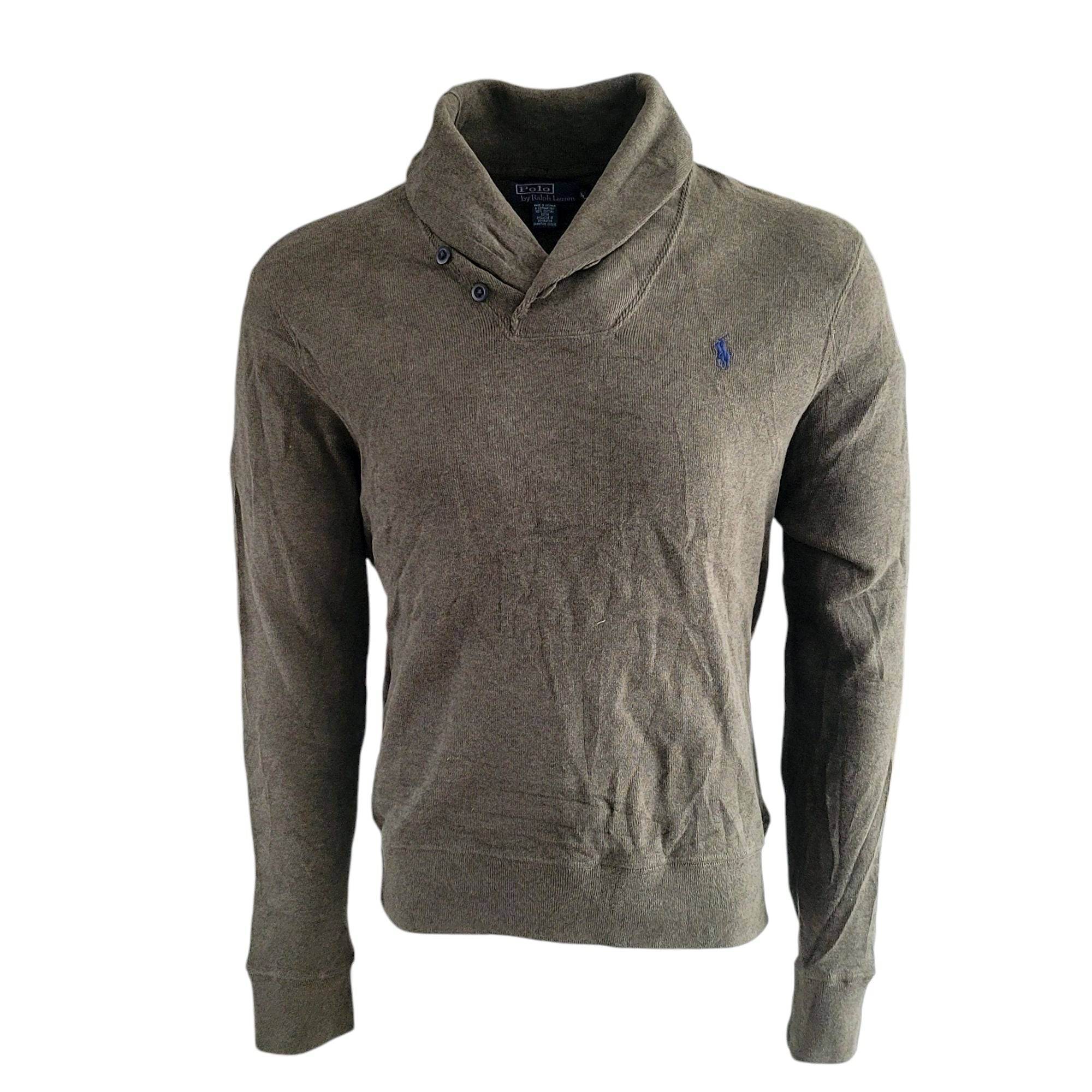 Vintage Polo Ralph Lauren Shawl Sweatshirt – Olive, Size M - USASTARFASHION