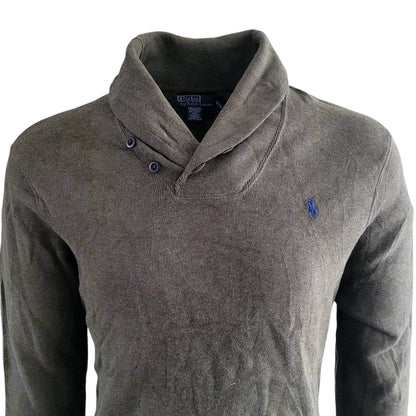 Vintage Polo Ralph Lauren Shawl Sweatshirt – Olive, Size M - USASTARFASHION