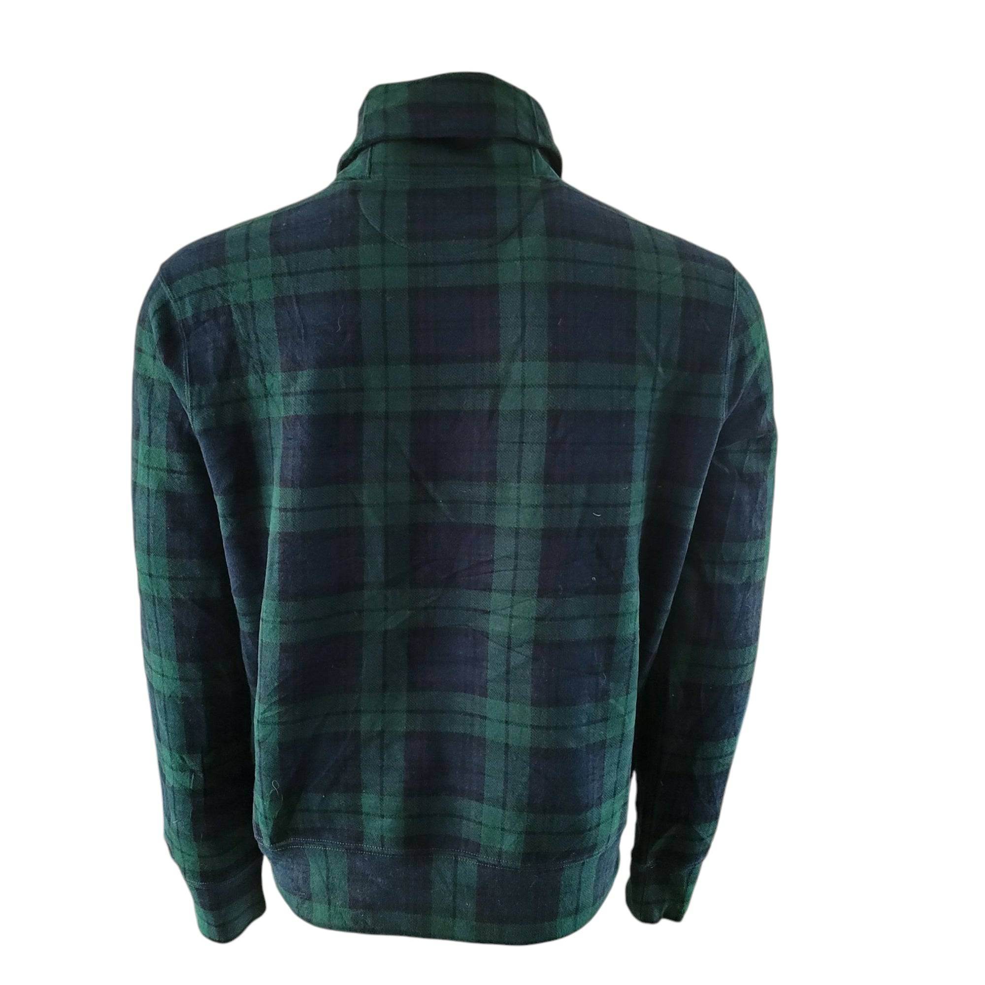 Vintage Polo Ralph Lauren Shawl Sweatshirt – Tartan Green M - USASTARFASHION