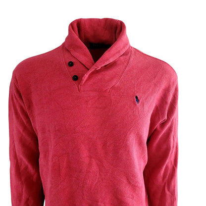 Vintage Polo Ralph Lauren Shawl Sweatshirt – Red, L/G - USASTARFASHION
