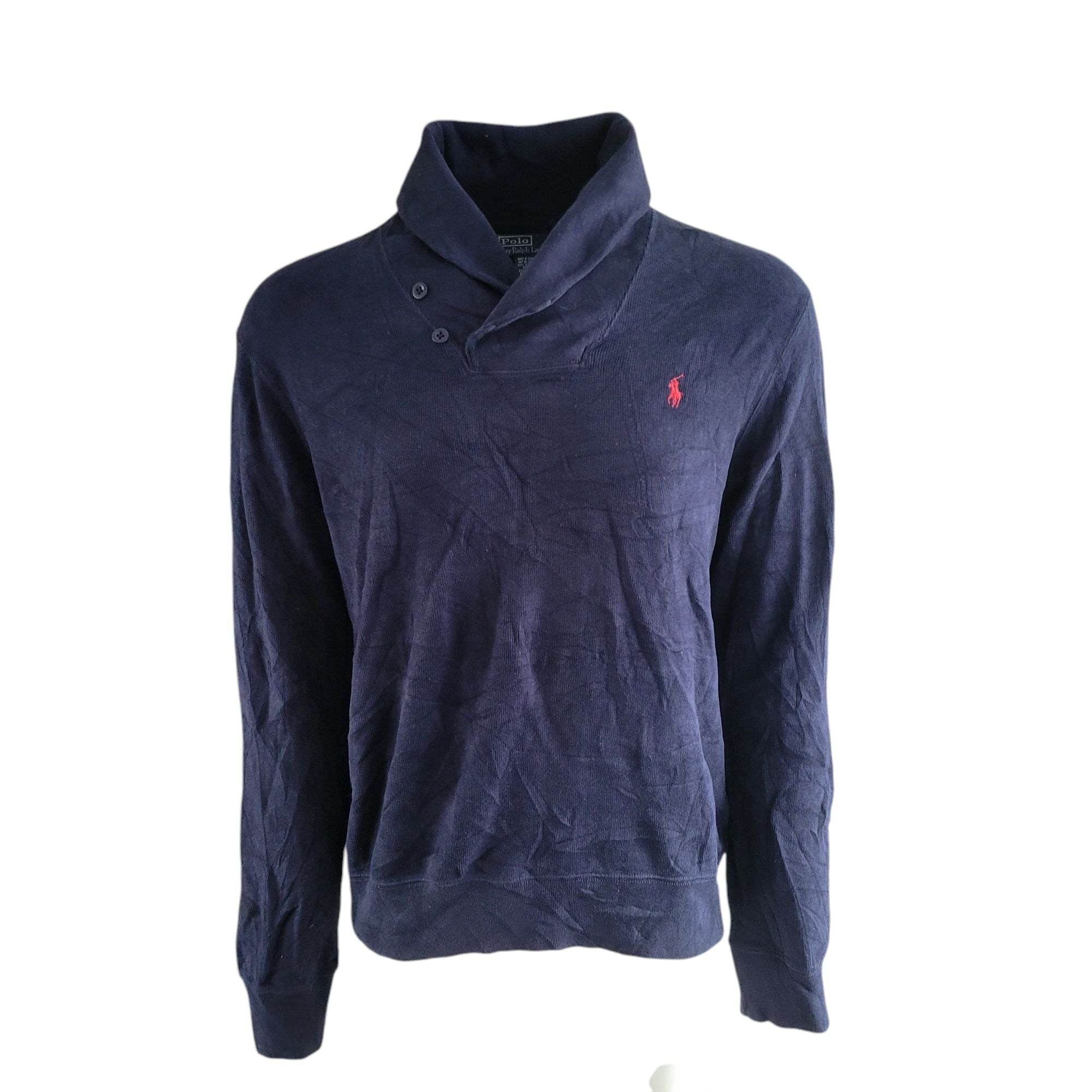 Vintage Polo Ralph Lauren Navy Shawl Pullover – Size L/G - USASTARFASHION