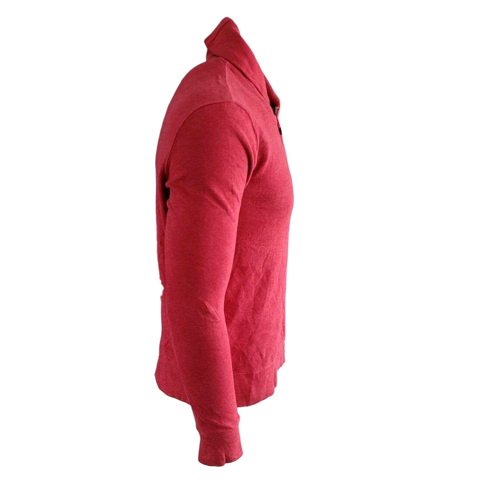 Vintage Polo Ralph Lauren Shawl Collar Sweatshirt – Red, Size S - USASTARFASHION