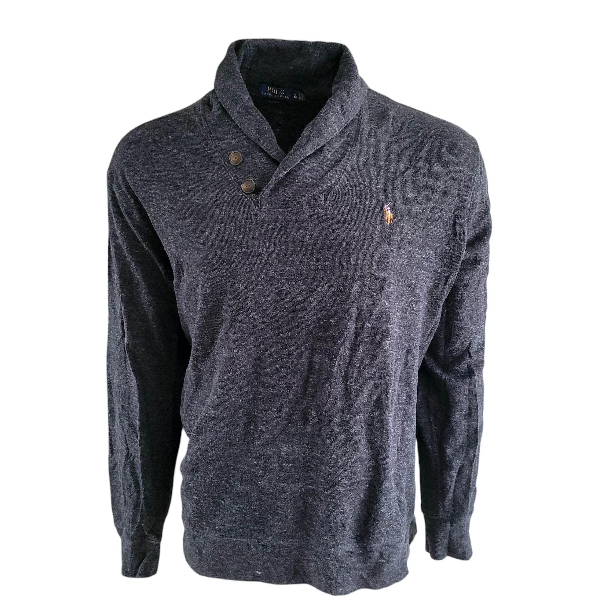 Vintage Polo Ralph Lauren Estate Rib Sweatshirt – Grey, Size S - USASTARFASHION