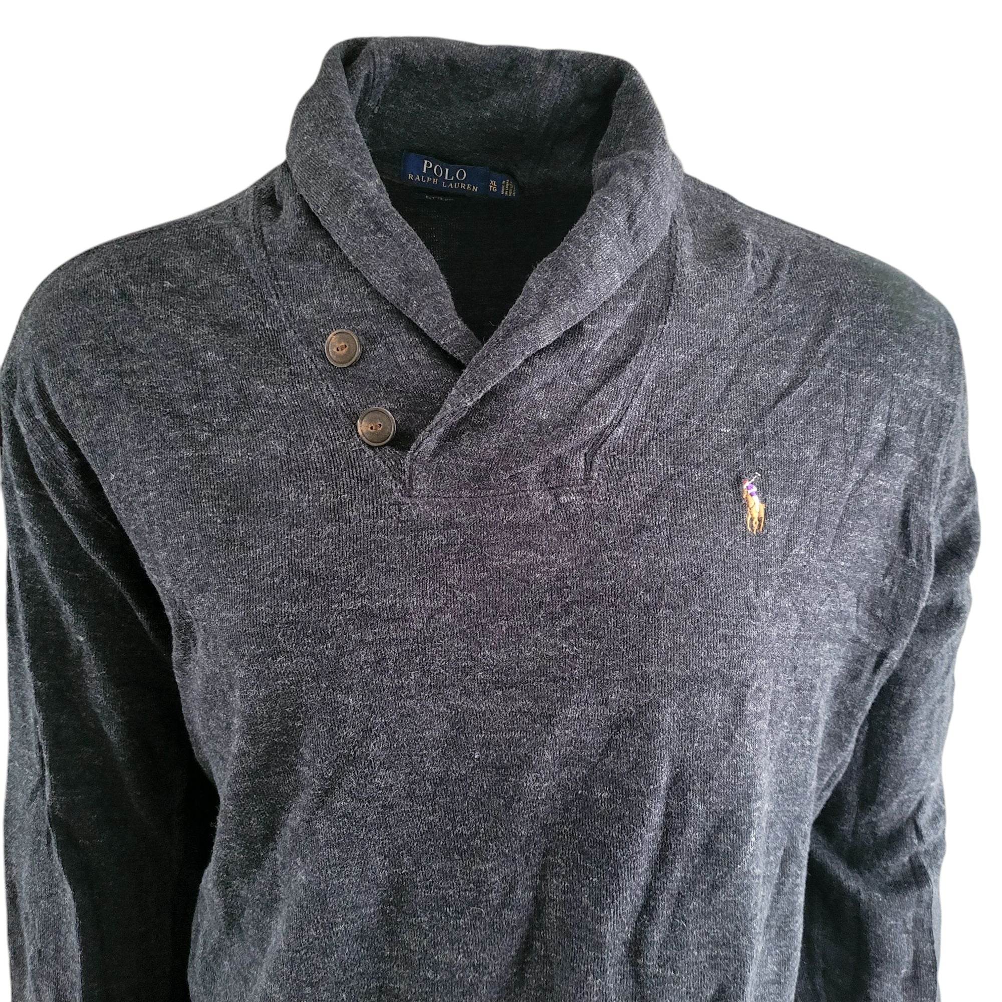 Vintage Polo Ralph Lauren Estate Rib Sweatshirt – Grey, Size S - USASTARFASHION