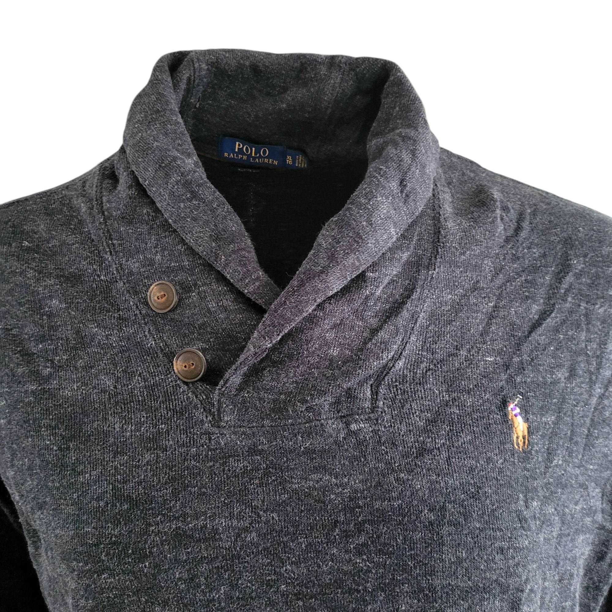 Vintage Polo Ralph Lauren Estate Rib Sweatshirt – Grey, Size S - USASTARFASHION