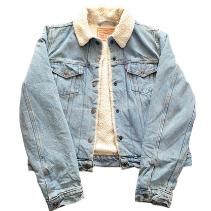 Vintage Levi’s Sherpa - Lined Denim Jacket – Youth Size M - USASTARFASHION