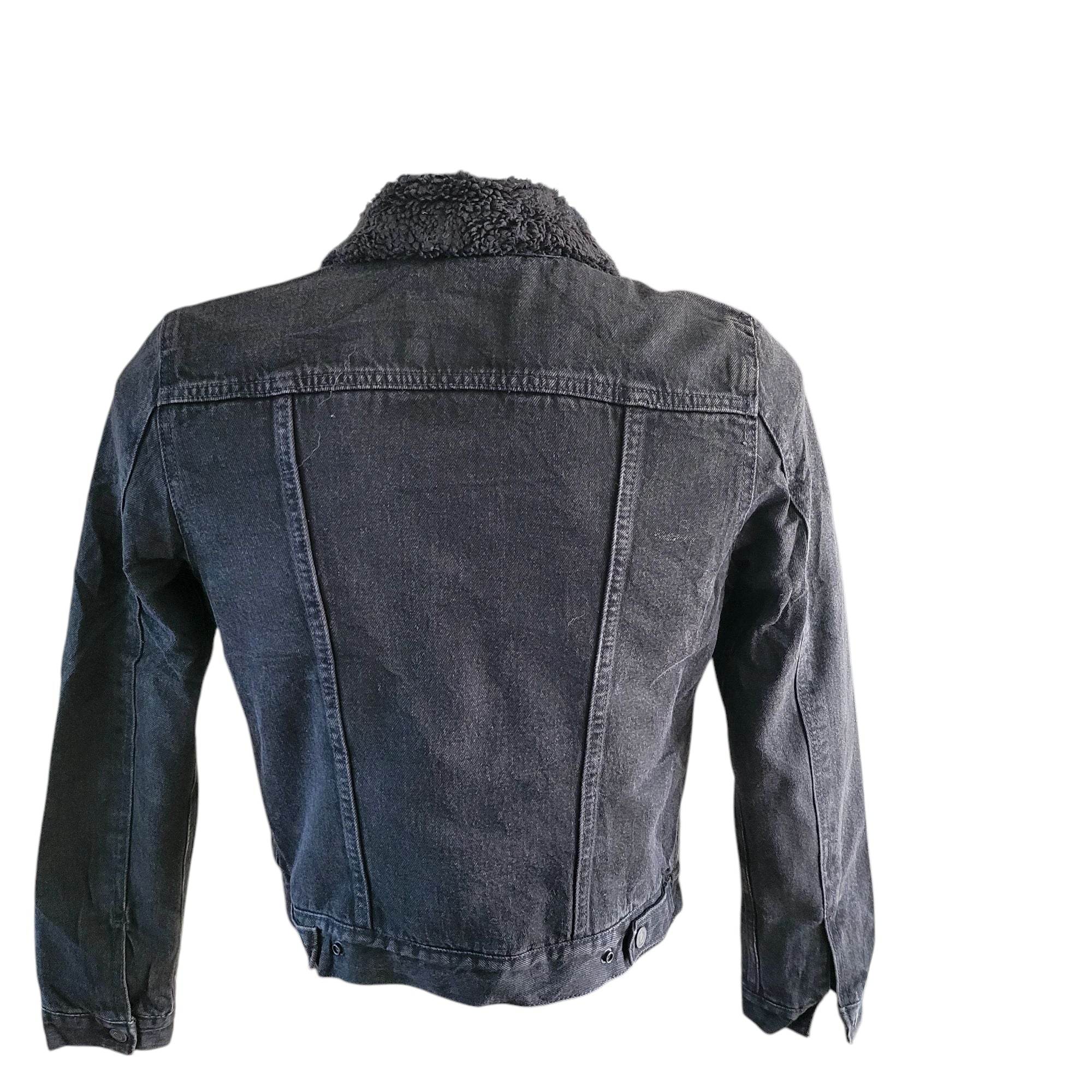 Vintage Levi’s Premium Sherpa Black Denim Jacket – Size S - USASTARFASHION