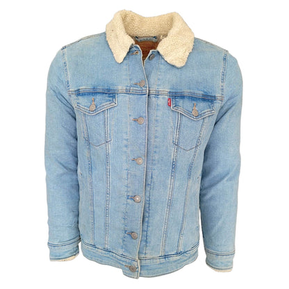 Vintage Levi’s Sherpa Denim Trucker Jacket – Light Wash, 1X - USASTARFASHION