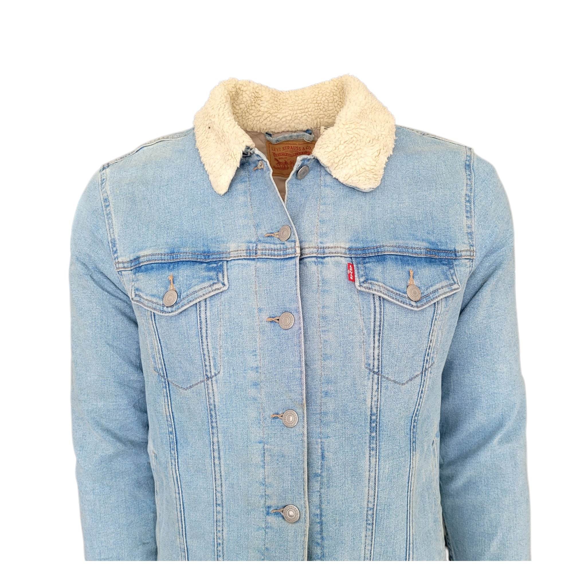 Vintage Levi’s Sherpa Denim Trucker Jacket – Light Wash, 1X - USASTARFASHION