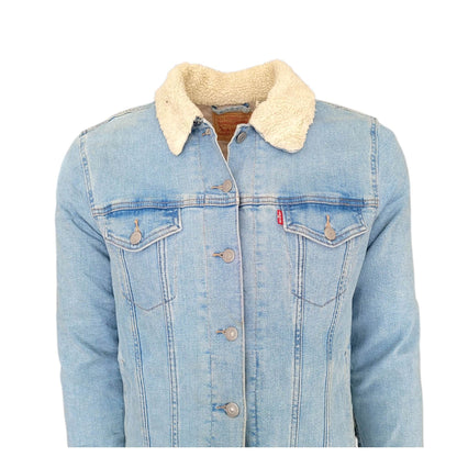 Vintage Levi’s Sherpa Denim Trucker Jacket – Light Wash, 1X - USASTARFASHION
