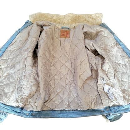 Vintage Levi’s Sherpa Denim Trucker Jacket – Light Wash, 1X - USASTARFASHION