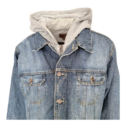 Vintage Lee Sherpa Denim Jacket w/ Hoodie Insert – Size XXL - USASTARFASHION