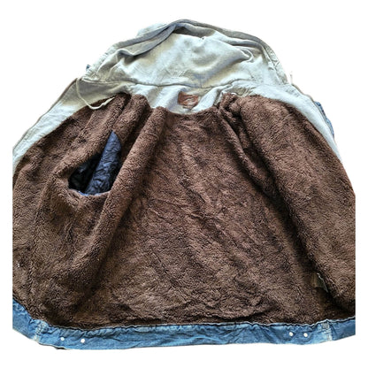 Vintage Lee Sherpa Denim Jacket w/ Hoodie Insert – Size XXL - USASTARFASHION