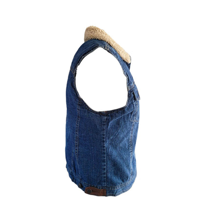 Vintage Wrangler Sherpa Lined Denim Vest – Size L - USASTARFASHION