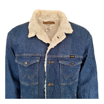 Vintage Wrangler Sherpa Lined Western Denim Jacket – XXL - USASTARFASHION