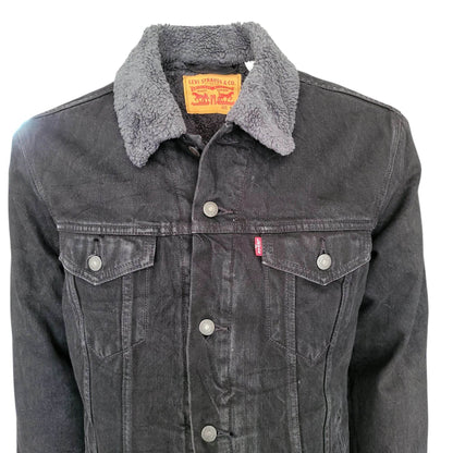 Levi’s Black Sherpa Trucker Jacket - Size XL - USASTARFASHION