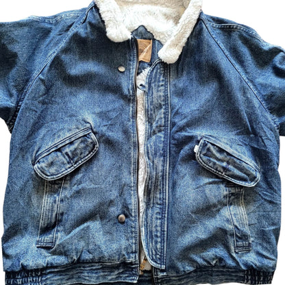 Vintage Levi’s Sherpa - Lined Bomber Jacket – Size L - USASTARFASHION