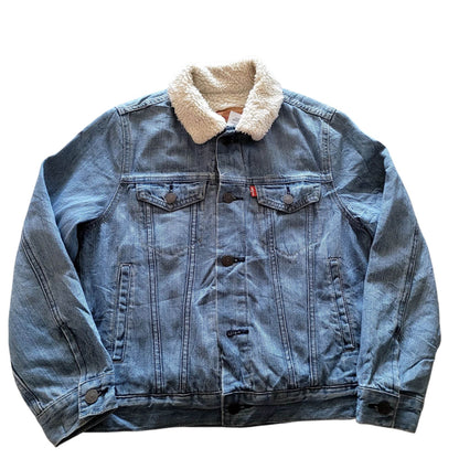 Vintage Levi’s Sherpa Denim Trucker Jacket – Youth M (10–12) - USASTARFASHION