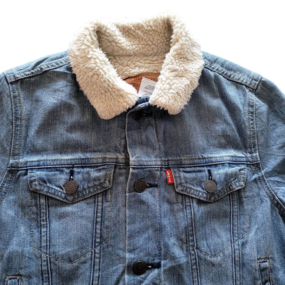Vintage Levi’s Sherpa Denim Trucker Jacket – Youth M (10–12) - USASTARFASHION