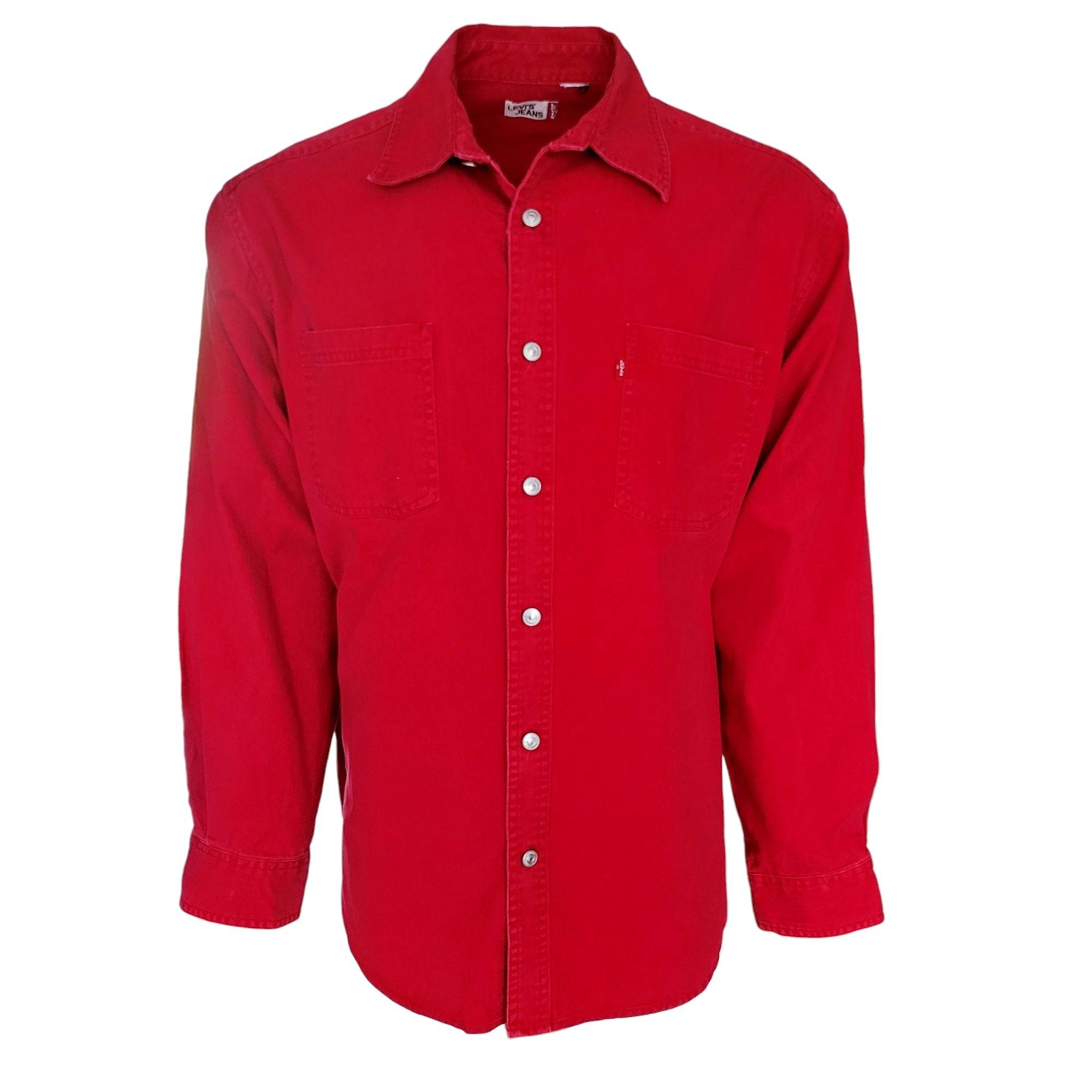 Vintage Levi’s Red Western Shirt – XL, USA Made, Regular Fit - USASTARFASHION
