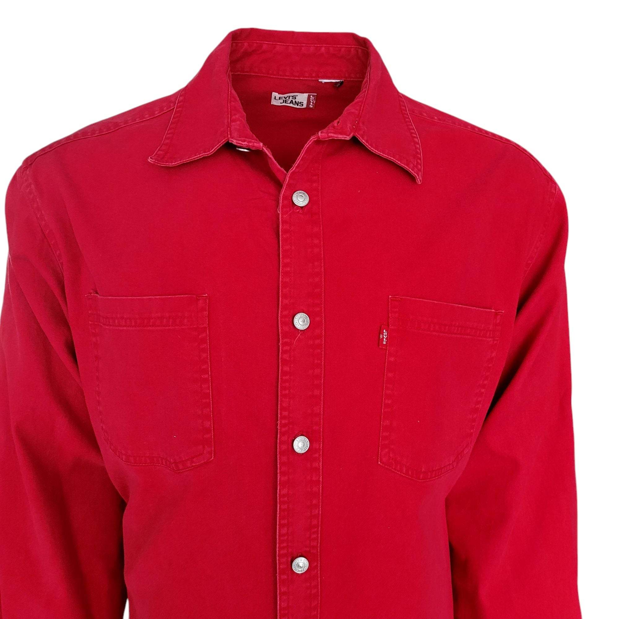 Vintage Levi’s Red Western Shirt – XL, USA Made, Regular Fit - USASTARFASHION