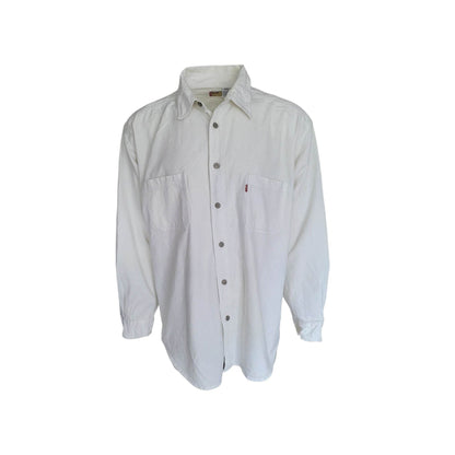 Vintage Levi’s White Denim Shirt – XXL, Red Tab, USA Style - USASTARFASHION