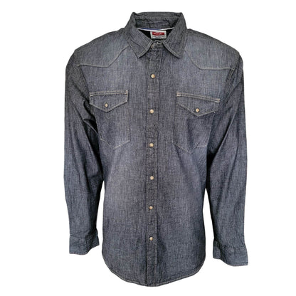 Vintage Wrangler Western Black Denim Shirt – Size L - USASTARFASHION