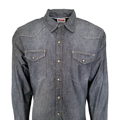 Vintage Wrangler Western Black Denim Shirt – Size L - USASTARFASHION