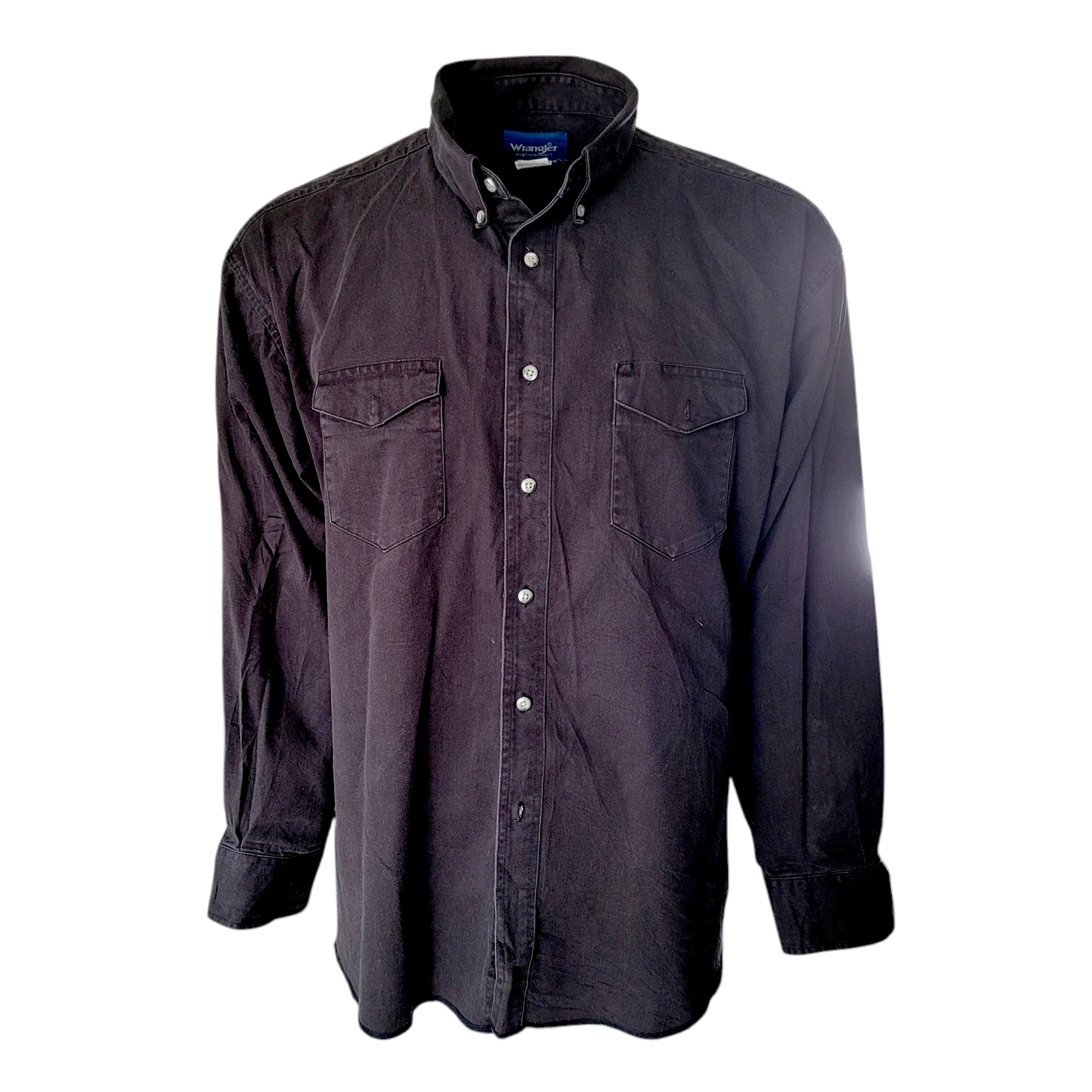 Vintage Wrangler Western Black Button - Up Shirt – 18.5" x 36 XXL - USASTARFASHION