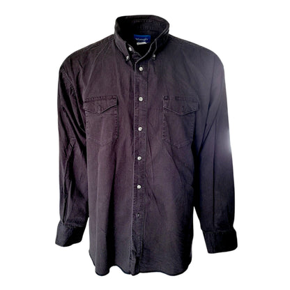 Vintage Wrangler Western Black Button - Up Shirt – 18.5" x 36 XXL - USASTARFASHION