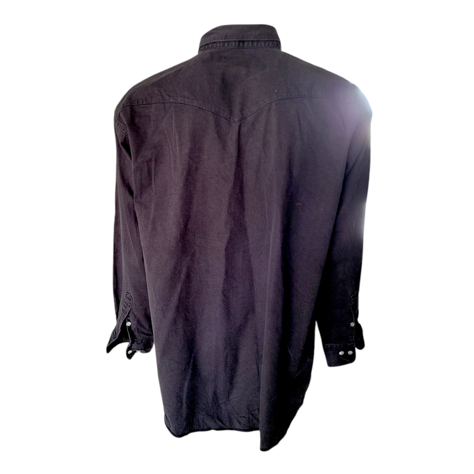 Vintage Wrangler Western Black Button - Up Shirt – 18.5" x 36 XXL - USASTARFASHION