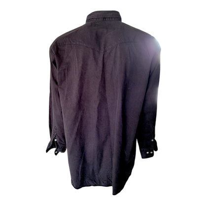 Vintage Wrangler Western Black Button - Up Shirt – 18.5" x 36 XXL - USASTARFASHION