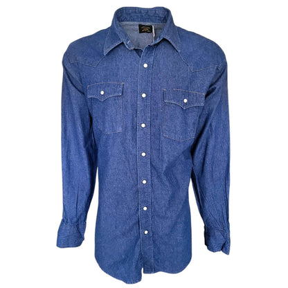 Vintage Saddle King Western Denim Shirt – 18x37 Tall - USASTARFASHION